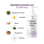 Ingrediente active din balsamul Plantica pentru căderea părului: ulei de ricin, ginseng, ceai verde, panthenol, Plantaquat NC.