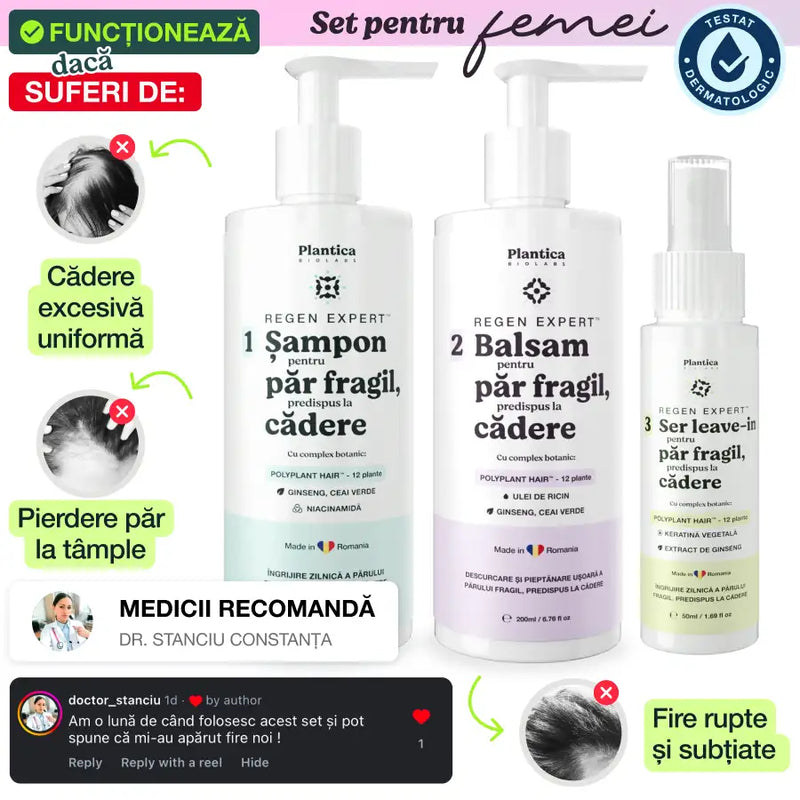 Set Regen Expert Femei - Stopează Căderea, Stimulează Creșterea