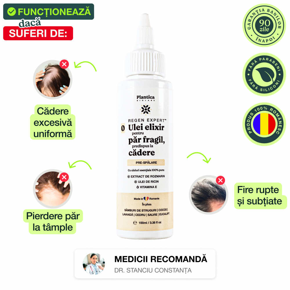 Ulei Elixir Pentru Păr, Stimulează Creșterea și Regenerarea, 100ml