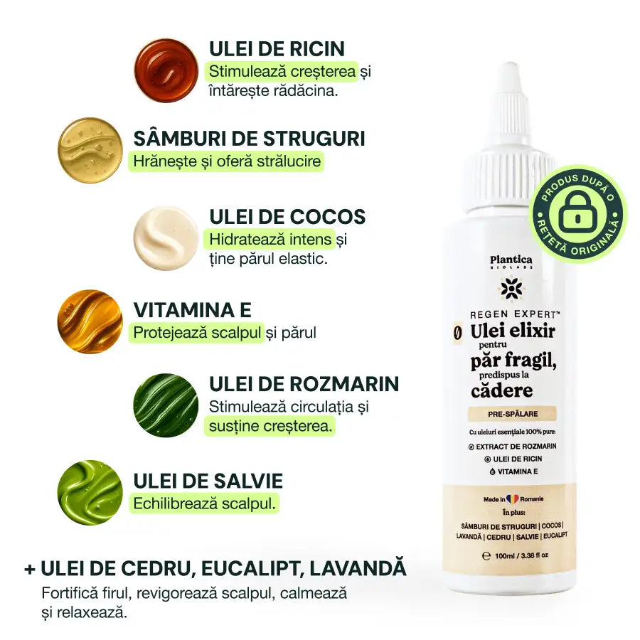 Ulei Elixir Pentru Păr, Stimulează Creșterea și Regenerarea, 100ml
